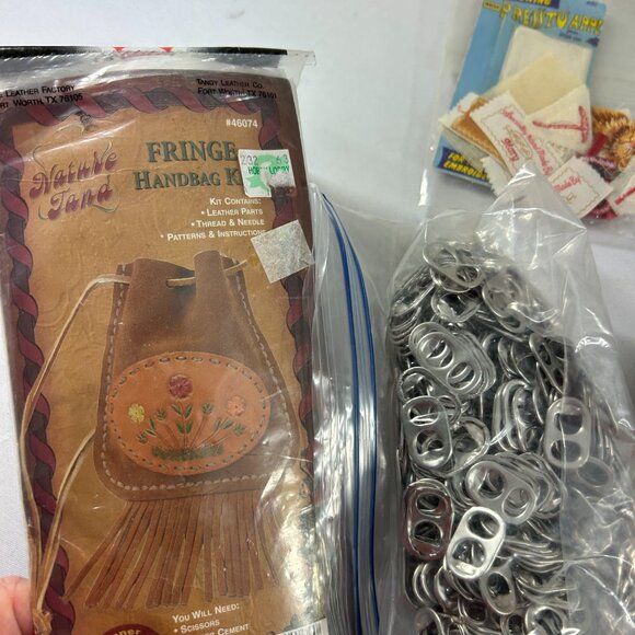 Mixed Lot Sewing & Craft Supplies Rug Hook Crochet Applique Pop Tabs - Picture 2 of 10